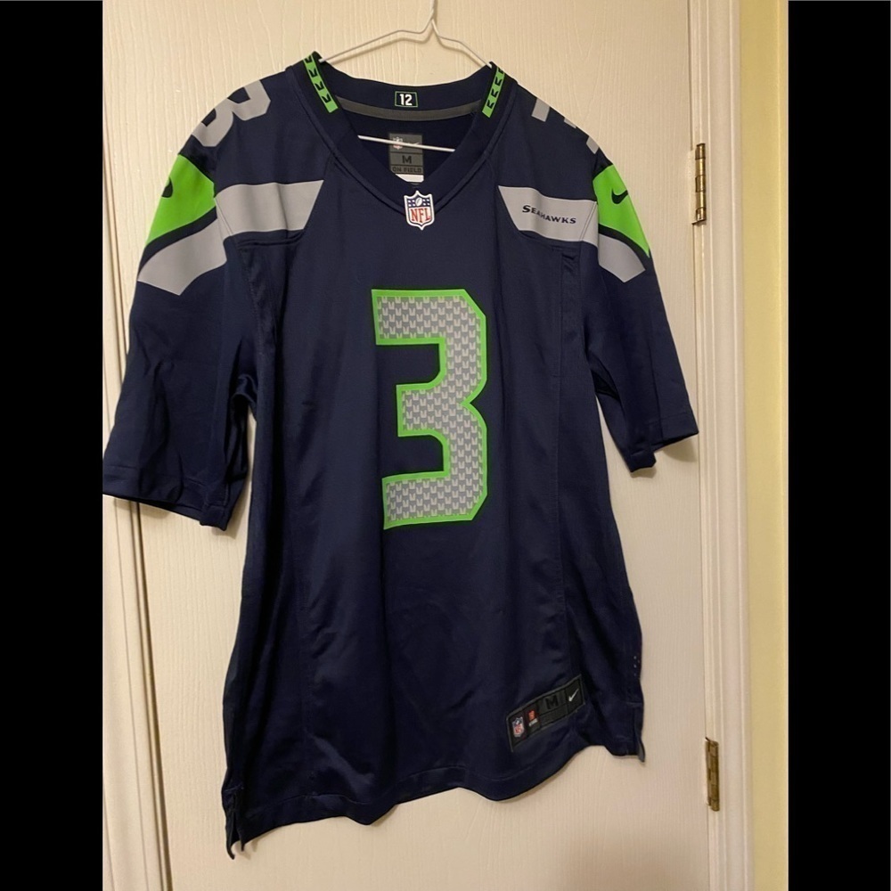 Men's Seattle Seahawks Russell Wilson Nike College Navy Game Player Jersey M